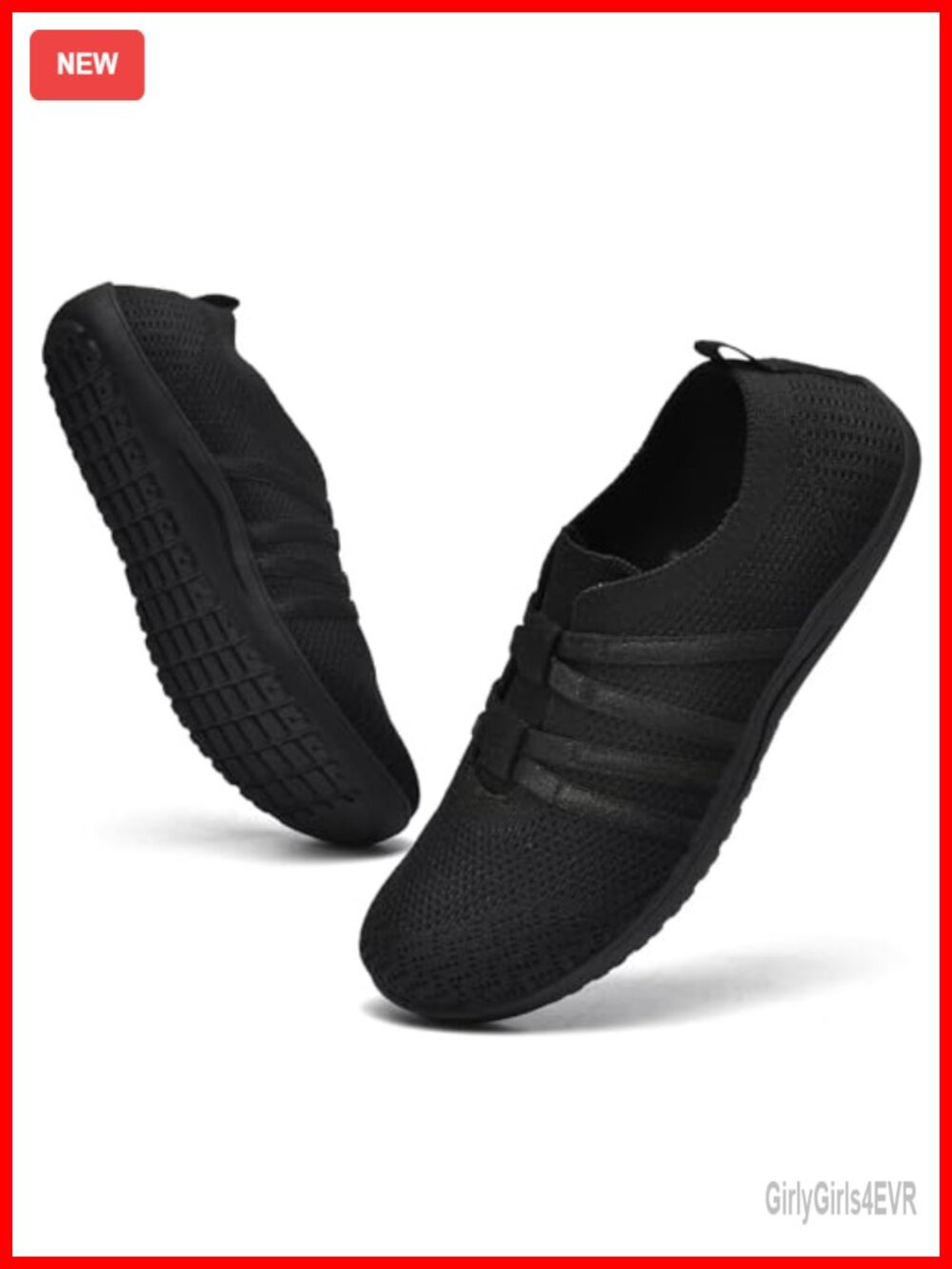Barefoot Wide Toe Box Flats Knitted Walking Shoes Pull-On